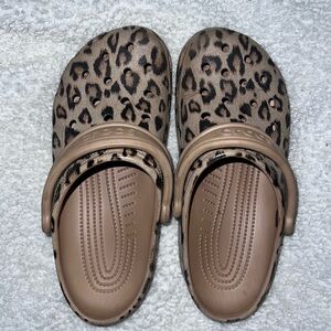 Leopard Crocs size 8